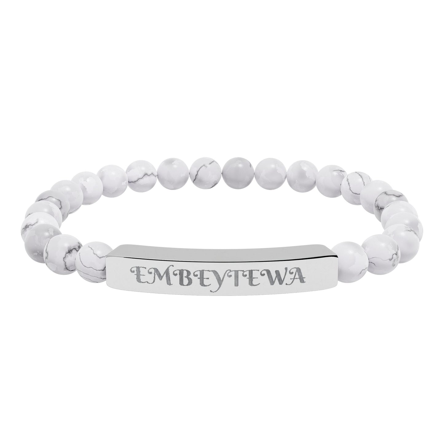 EMBEYTEWA Beaded Bracelet - Tigrinska Engraved Steel & Black Onyx