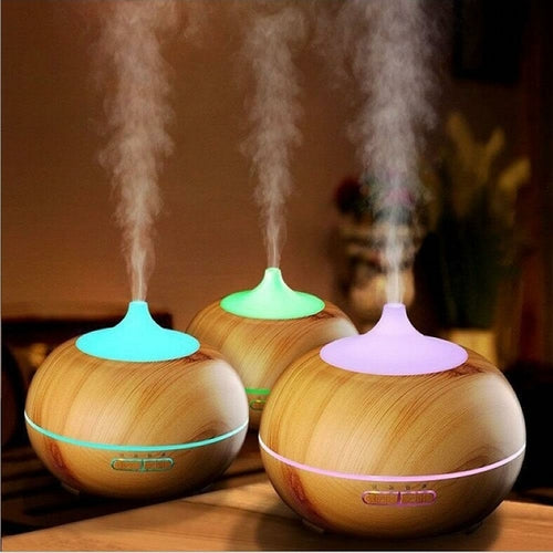 Essential Oil Diffuser Humidifier – Natural Oak Wood Design