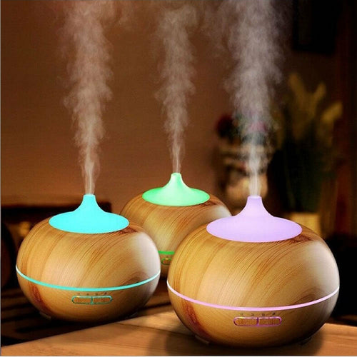 Essential Oil Diffuser Humidifier – Natural Oak Wood Design
