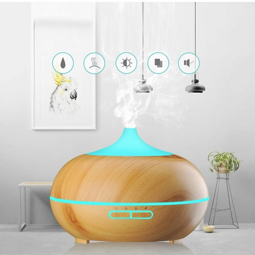Essential Oil Diffuser Humidifier – Natural Oak Wood Design
