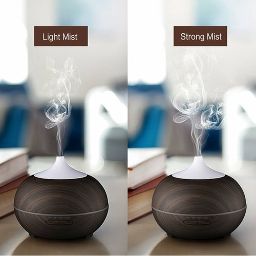 Essential Oil Diffuser Humidifier – Natural Oak Wood Design