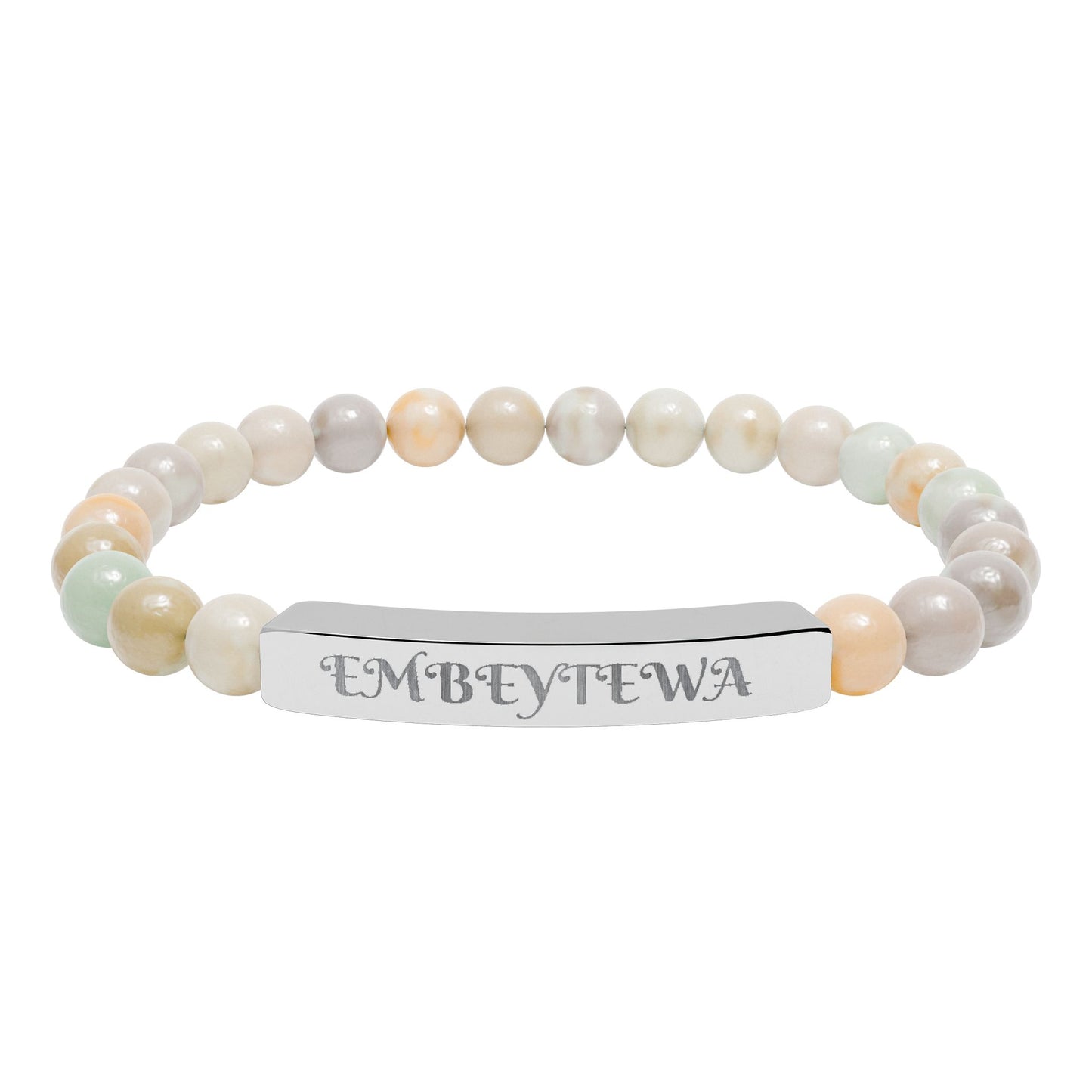 EMBEYTEWA Beaded Bracelet - Tigrinska Engraved Steel & Black Onyx