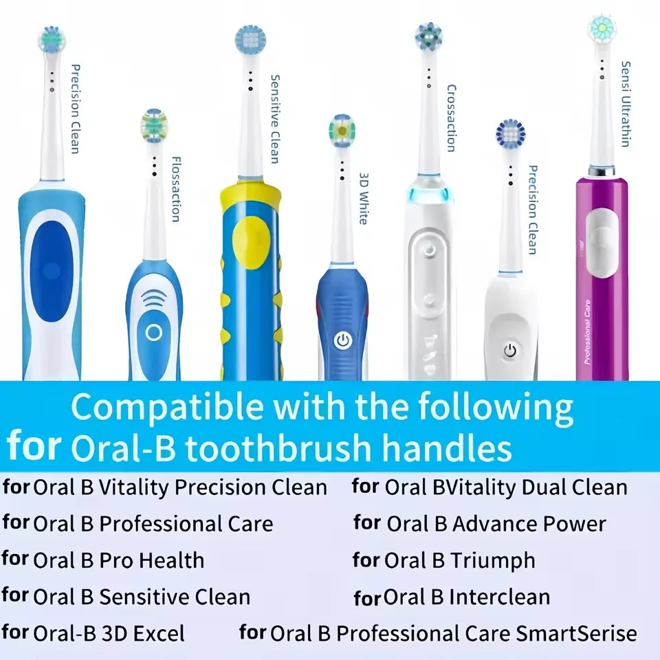 4/12/16-Pack Replacement Toothbrush Heads - Compatible with Oral-B/Braun Electric Toothbrushes