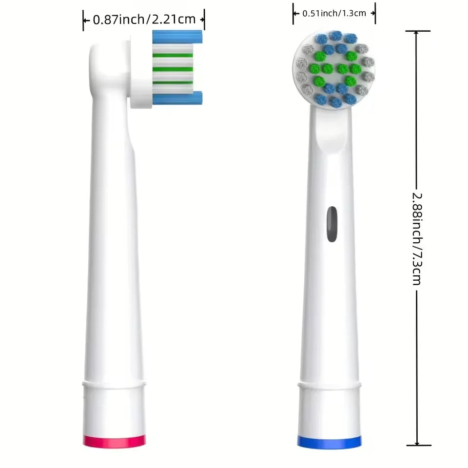 4/12/16-Pack Replacement Toothbrush Heads - Compatible with Oral-B/Braun Electric Toothbrushes