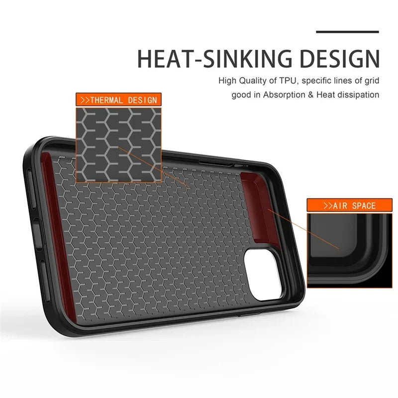 Slide Wallet Credit Card Slot PC Phone Case For iPhone 13 12 Mini 11 14 15 16 Pro Max Plus 17 air TPU Armor Shockproof Cover