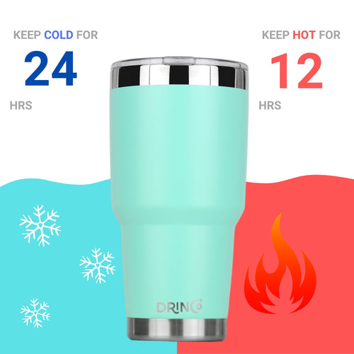 DRINCO® 30oz Insulated Tumbler – Spill-Proof Lid with 2 Straws (Teal)