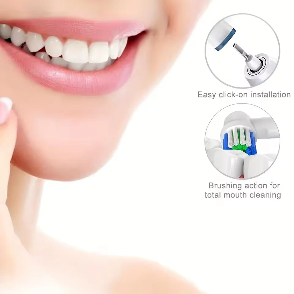 4/12/16-Pack Replacement Toothbrush Heads - Compatible with Oral-B/Braun Electric Toothbrushes