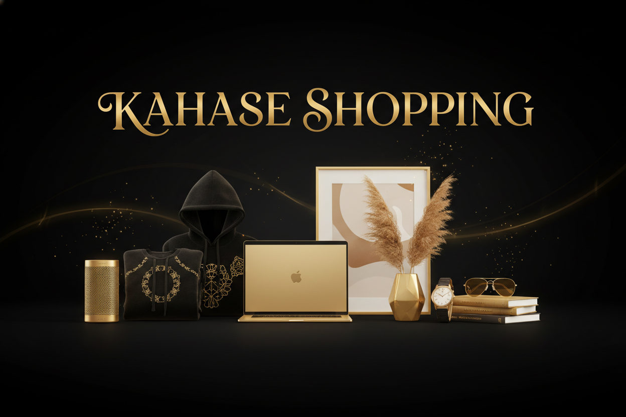 Premium Kahase Shopping banner with gold